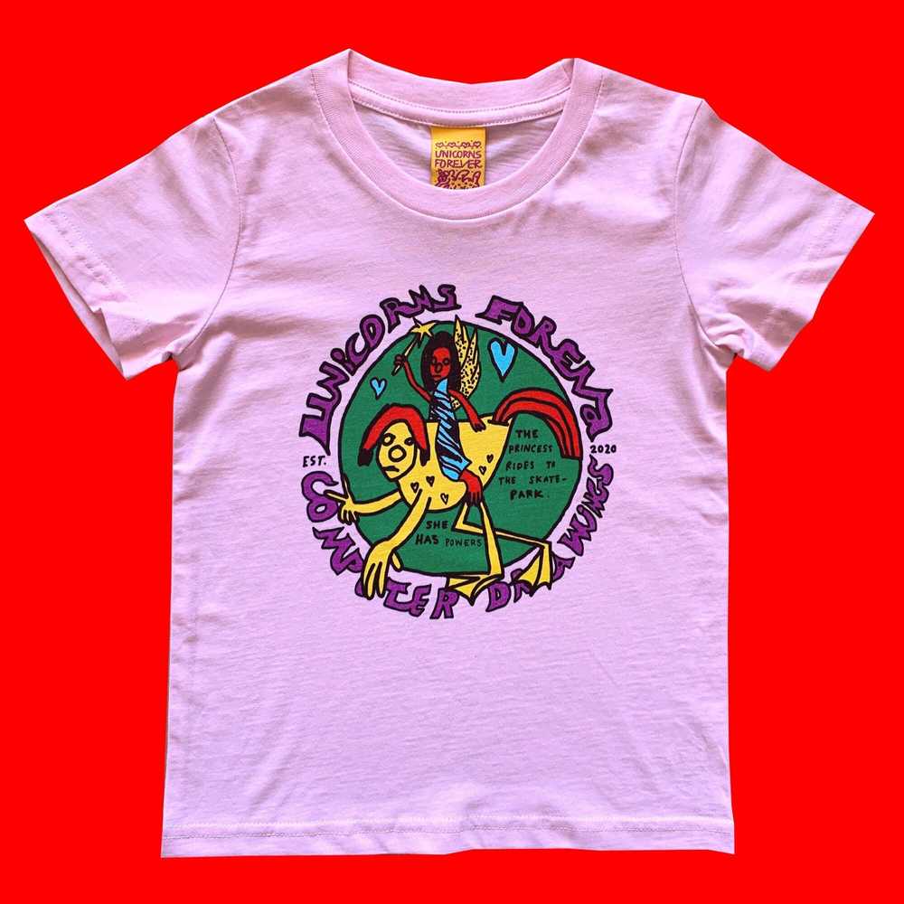 Colourful Illustration Kids T-shirt Princess Pink