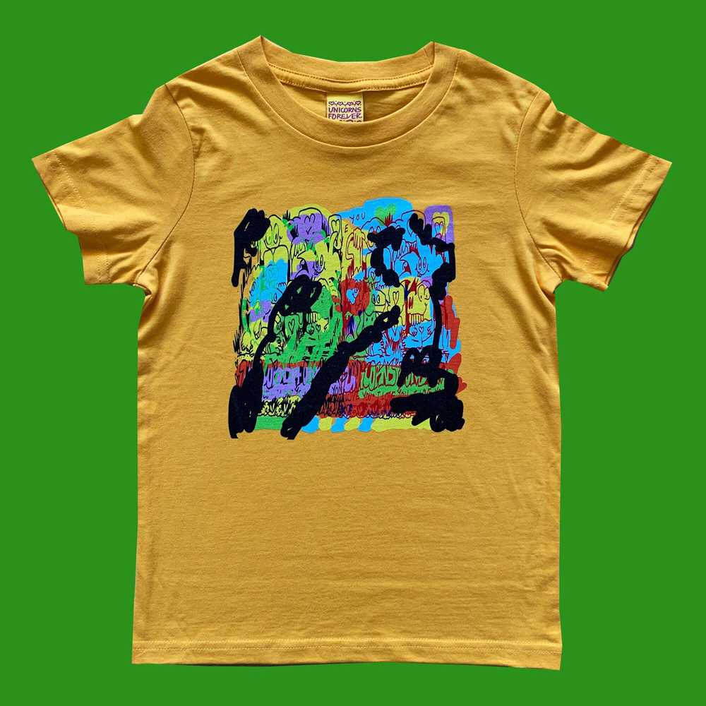 Colourful Illustration Kids T-shirt Scribble Yellow