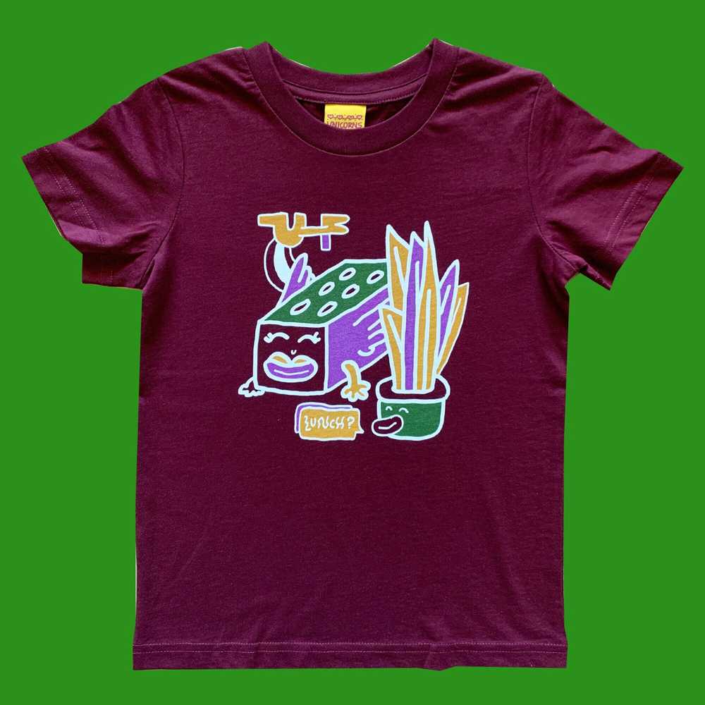 Colourful Illustration Kids T-shirt Weird Creatures Maroon