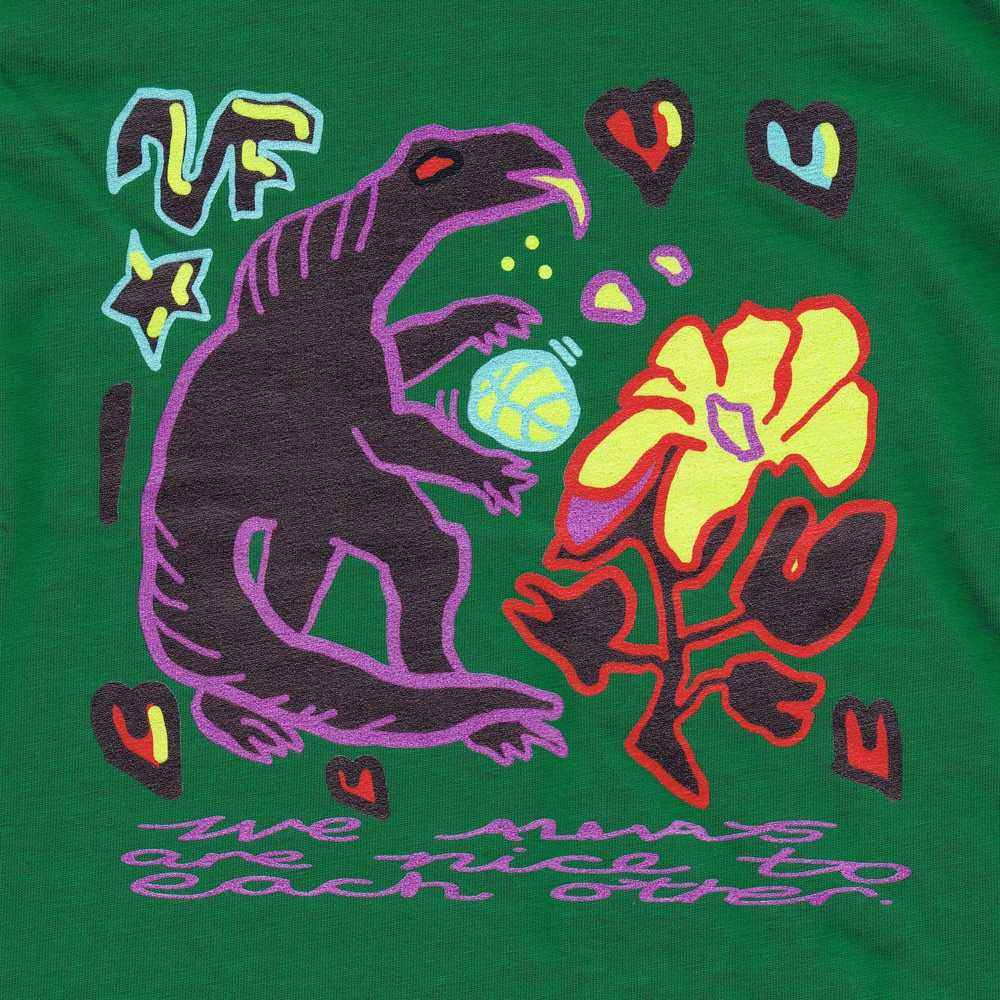 Colourful Illustration Kids T-shirt Nice Dinosaur Green