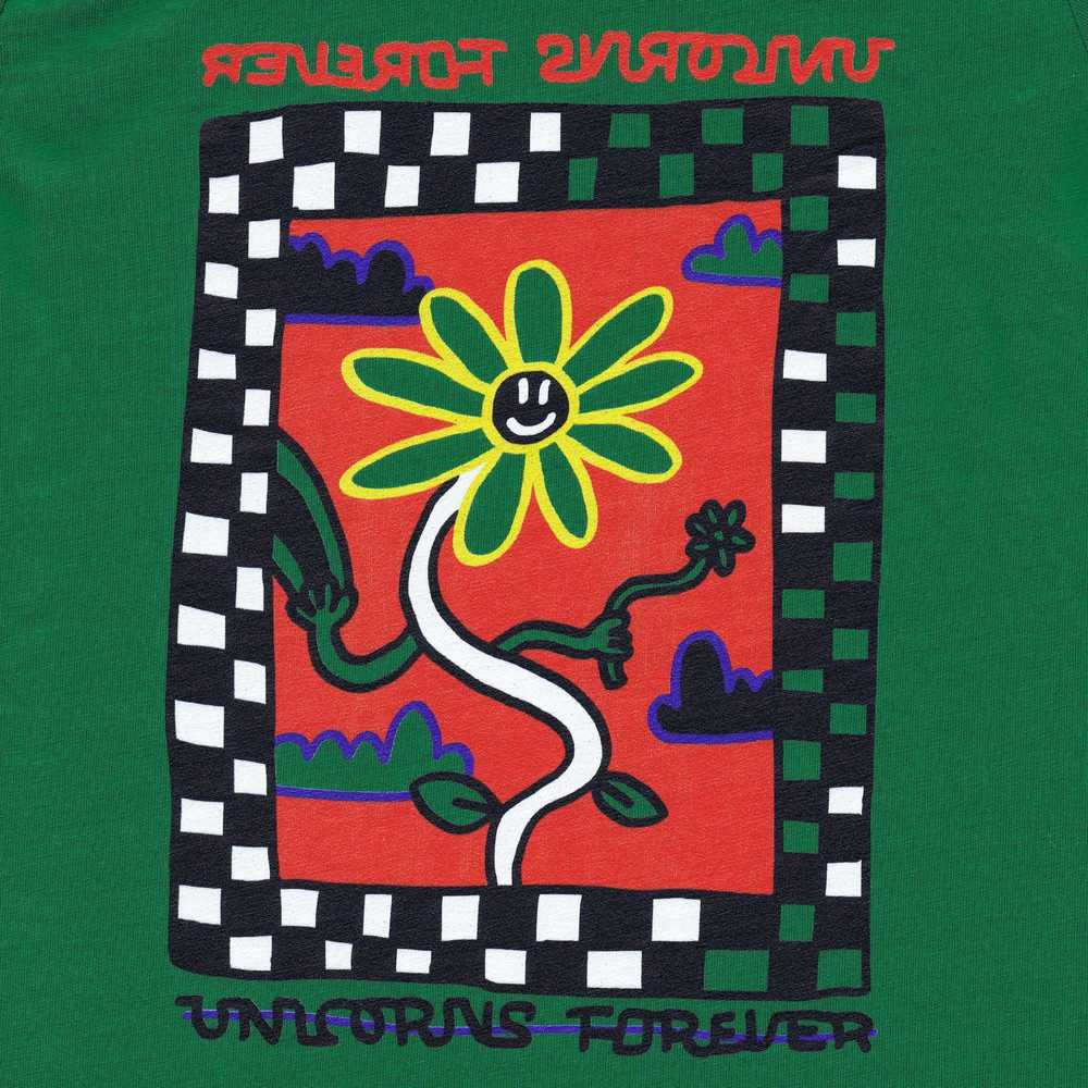 Colourful Illustration Kids T-shirt Flower Green