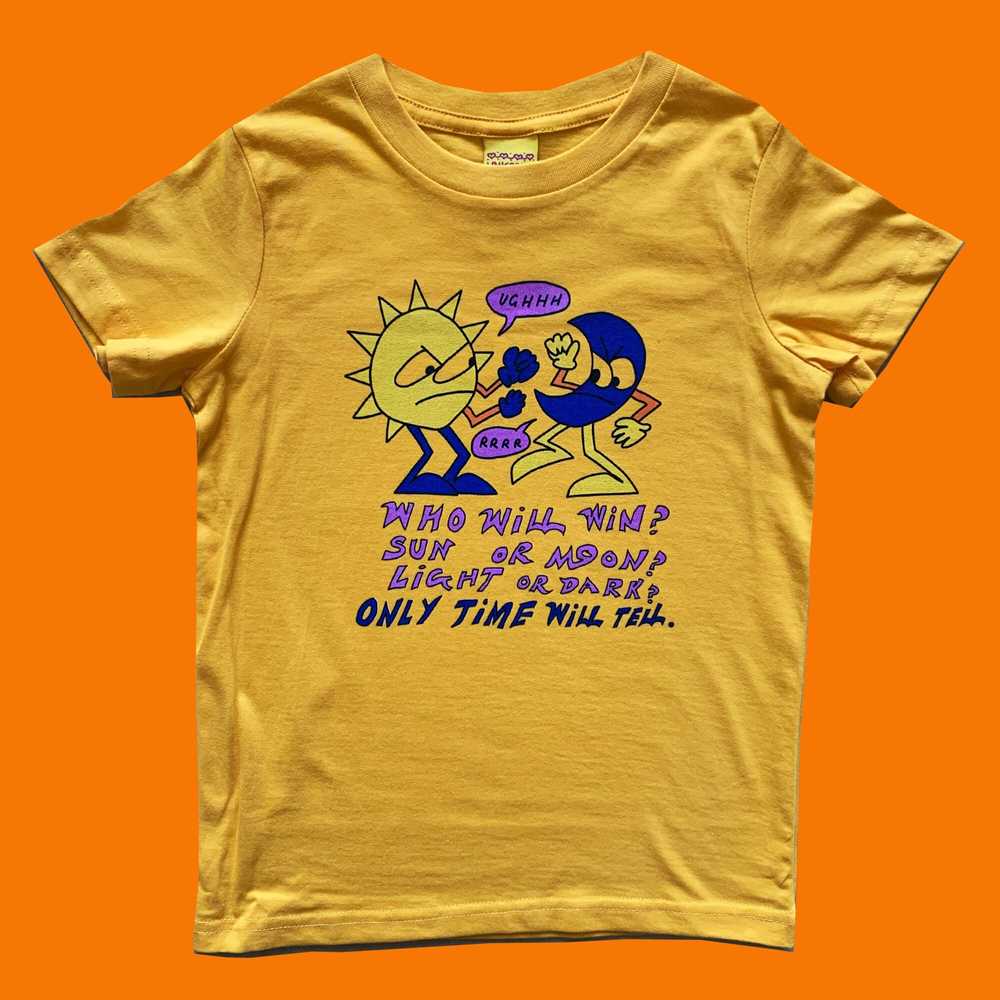 Colourful Illustration Kids T-shirt Sun Moon Yellow