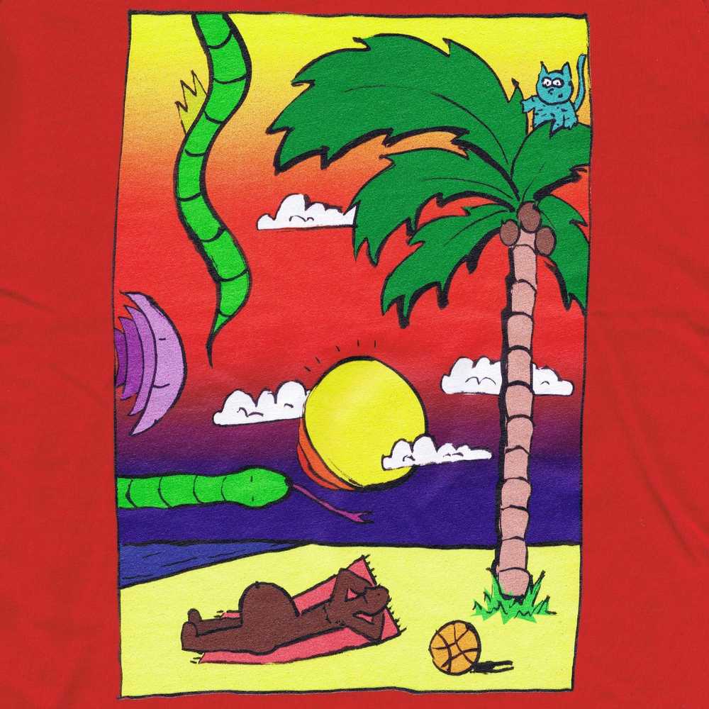 Colourful Illustration Kids T-shirt Snake Beach Red